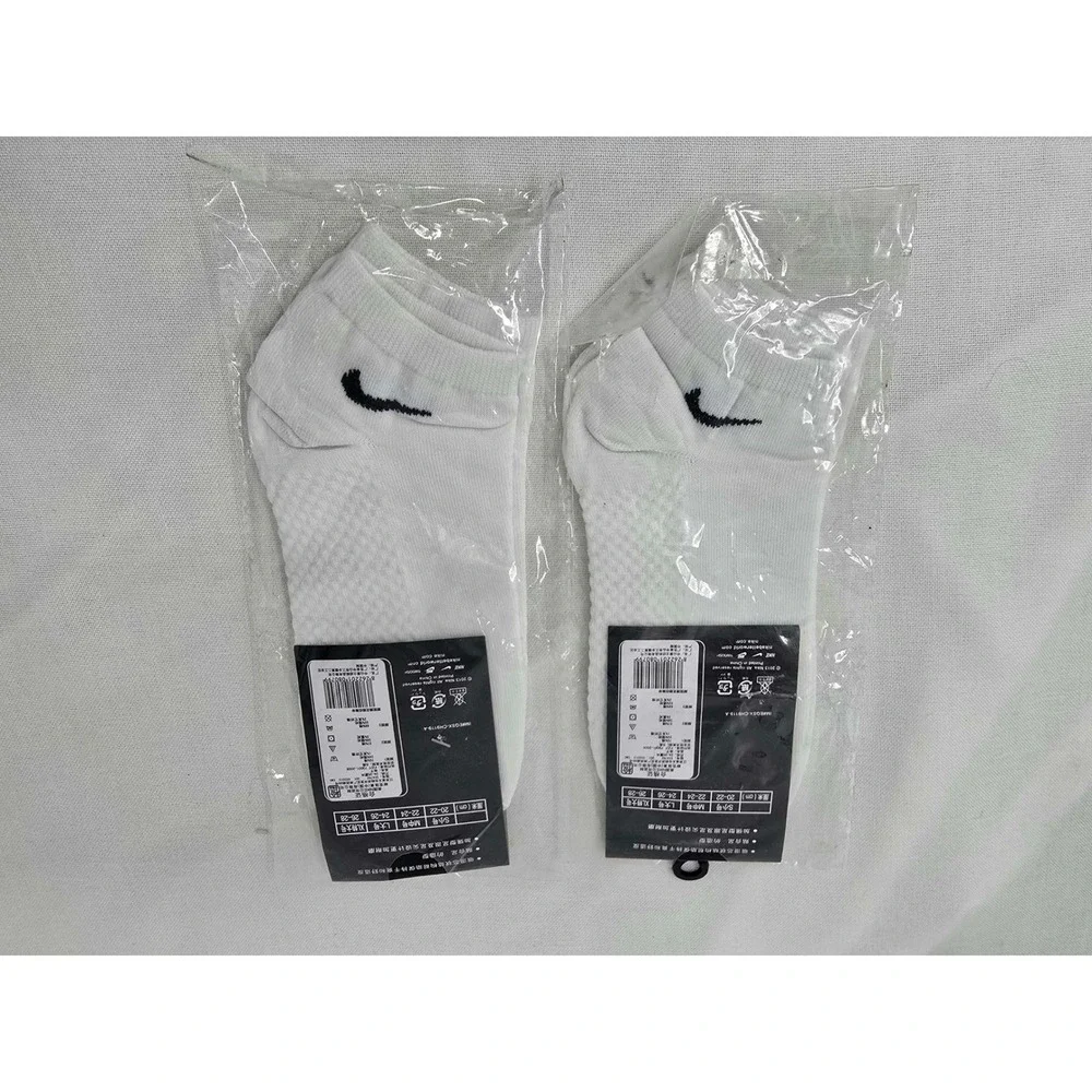 Nike No Show Training Socks 2 Pairs White Large Low Cut Athletic Swoosh Logo